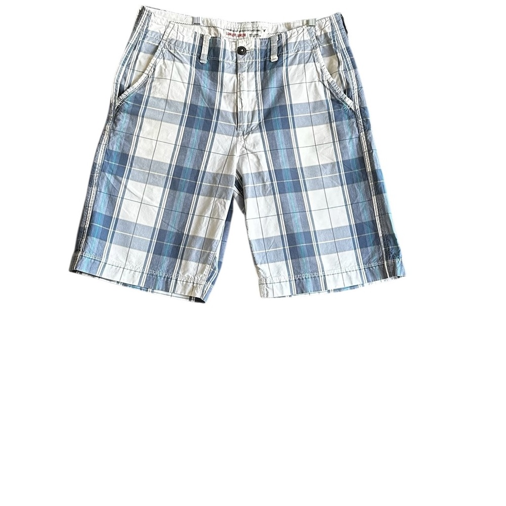 American Eagle Outfitters Blue and White Flat Front Shorts SZ 34